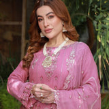 Schick Munsha Chiffon Fancy Embroidered Semi Stich 3Pcs Suit - 2, Women, 3Pcs Shalwar Suit, Mi Creation, Chase Value