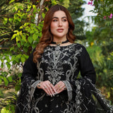 Schick Munsha Chiffon Fancy Embroidered Semi Stich 3Pcs Suit - 6, Women, 3Pcs Shalwar Suit, Mi Creation, Chase Value
