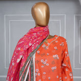 Leeds Muskan Digital Lawn Printed 3Pcs Unstitched Suit Cord's With Dupatta, Women, 3Pcs Shalwar Suit, Leeds Textile, Chase Value