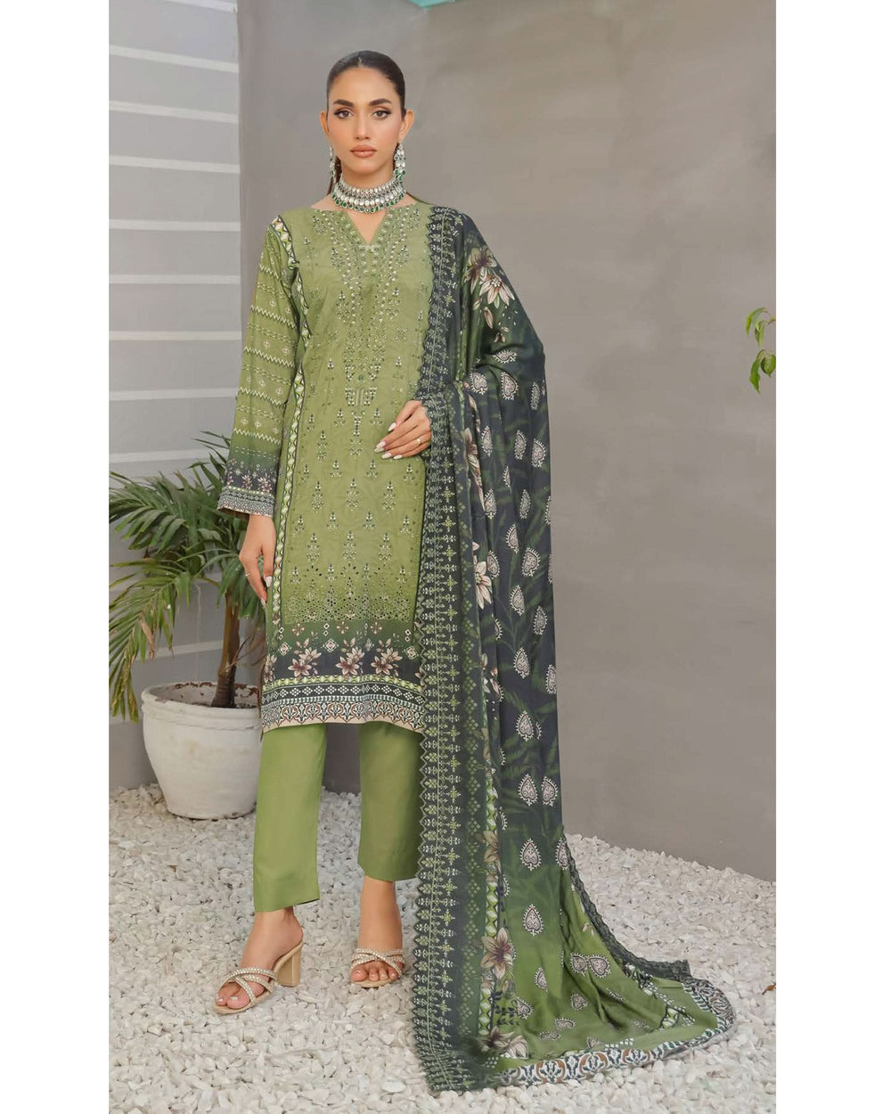 Nazia By RA-Bin Hameed Emboridered Linen Unstitched 3Pcs Suit - TS-2028, Women, 3Pcs Shalwar Suit, Rana Arts, Chase Value