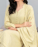 Tawakkal Onaya Leather Peach Printed Suit with Shawl - 3 Pc