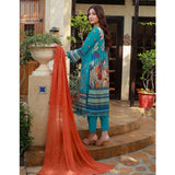 Schick Oodhni Lawn Printed Embroidered Unstitched 3Pcs Suit - 8, Women, 3Pcs Shalwar Suit, Mi Creation, Chase Value