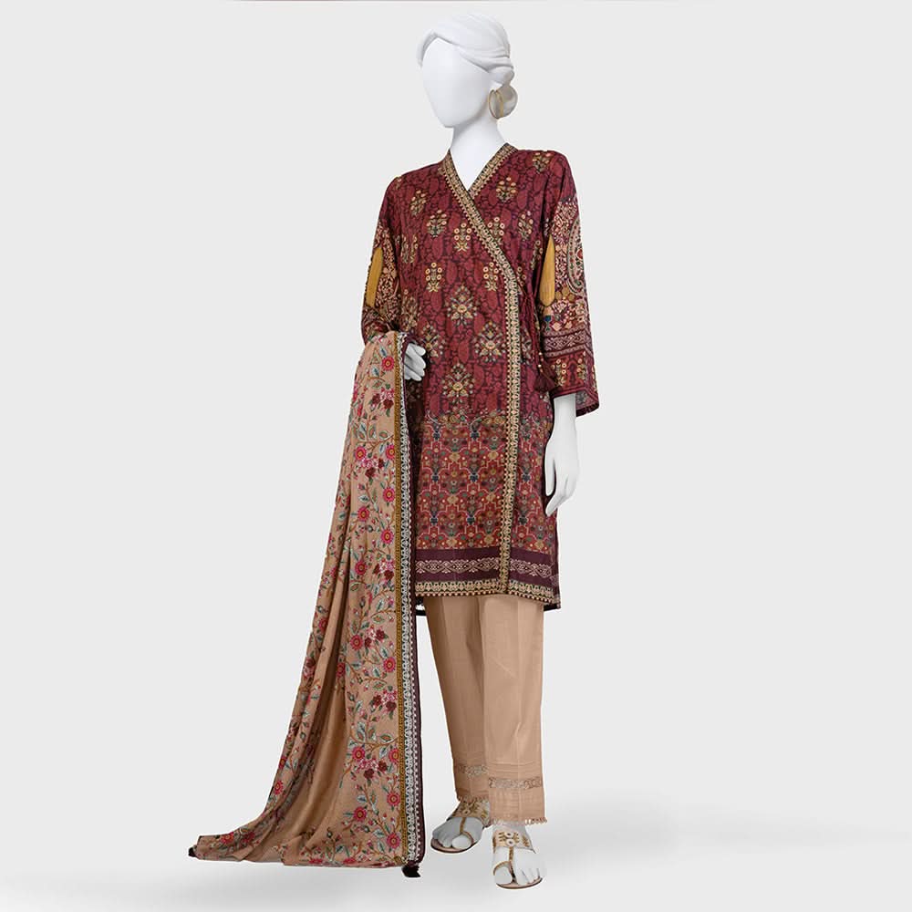 Panjnad Payrahan Lawn Digital Printed 3pcs Suit - 1010, Women, 3Pcs Shalwar Suit, Junaid Jamshed, Chase Value