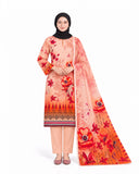 Al Jannat Karandi Printed Suit - 3 Pc