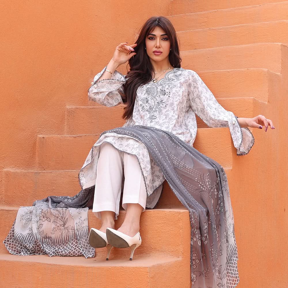 Rashid Samar Printed Embroidered Lawn Unstitched 3Pcs Suit - 8151, Women, 3Pcs Shalwar Suit, Rashid Textiles, Chase Value