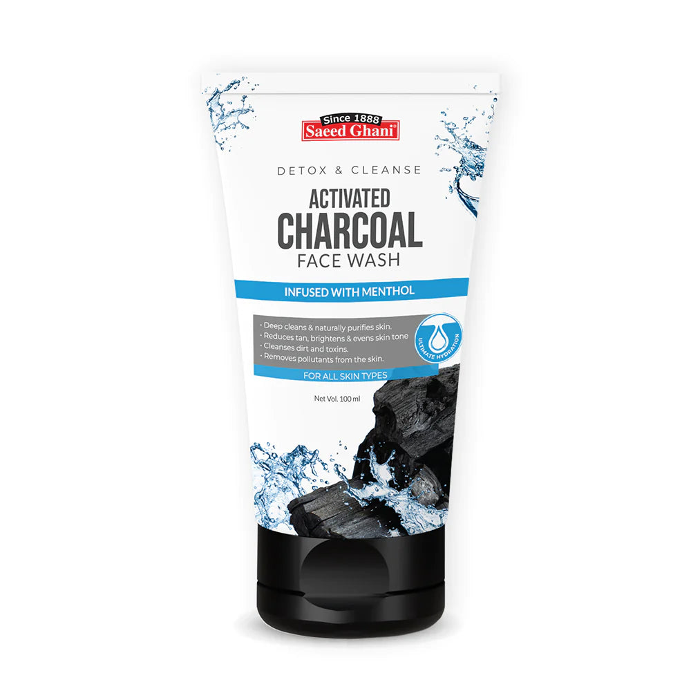Saeed Ghani Detox & Cleanse Activated Charcoal Face Wash, For All Skin Types, 100ml, Face Washes, Saeed Ghani, Chase Value