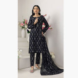 Salina Black & White Unstitched 3Pcs Suit - 10, Women, 3Pcs Shalwar Suit, Regalia Textiles, Chase Value