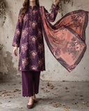 Salina Linen Digital Printed Suit - 3 Pc