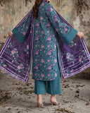 Salina Linen Digital Printed Suit - 3 Pc