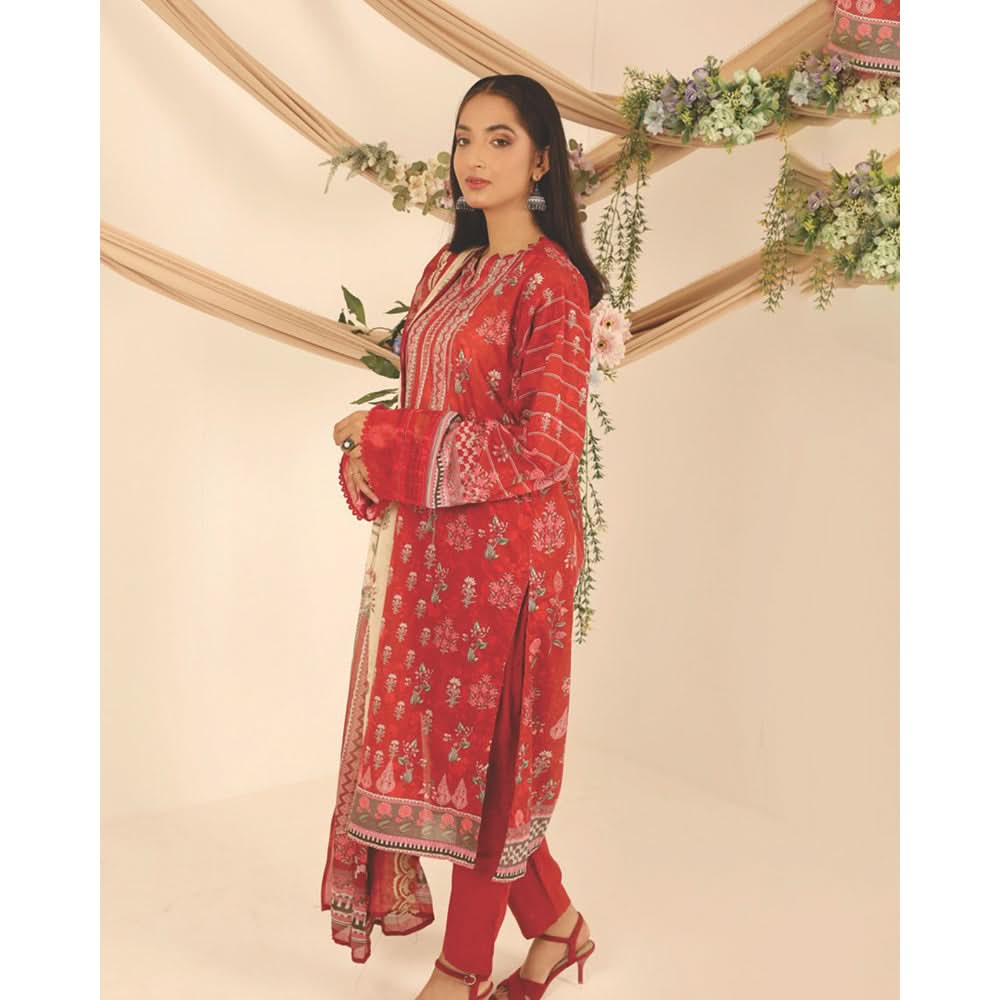 Rashid Shajar Printed Lawn Unstitched 3Pcs Suit With Embroidered Dupatta - 7740, Women, 3Pcs Shalwar Suit, Rashid Textiles, Chase Value