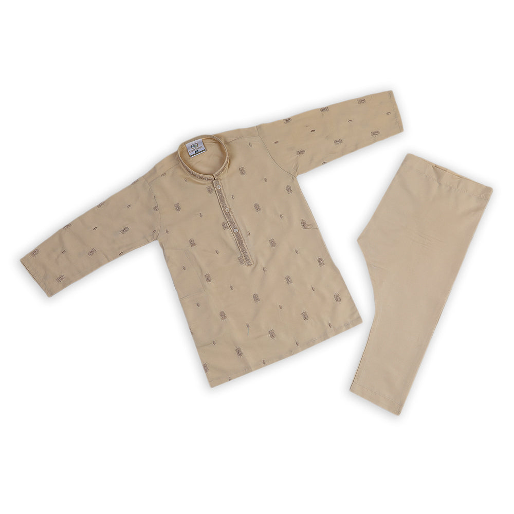 Boys Embroidered Shalwar Suit - Skin, Boys Shalwar Kameez, Chase Value, Chase Value