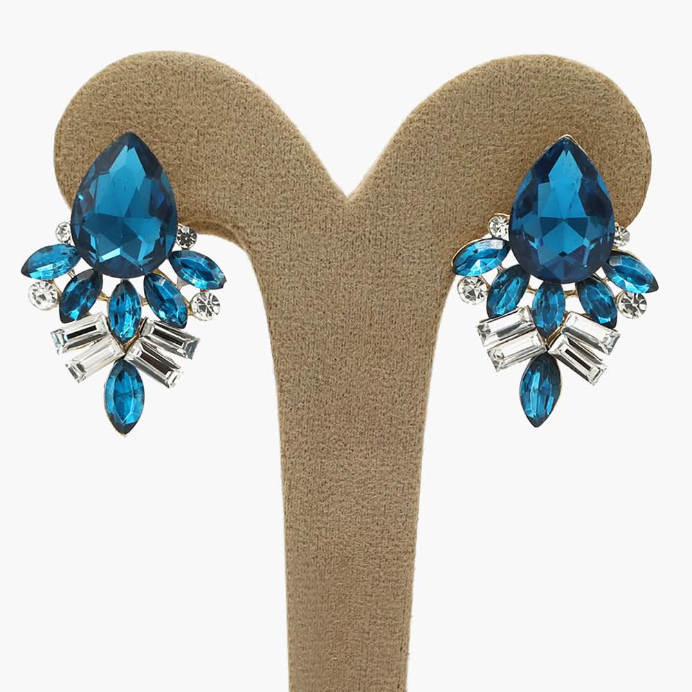 Women's Stud Earring - Steel Blue, Women Earrings & Tops, Chase Value, Chase Value