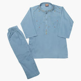 Boys Embroidered Shalwar Suit - Steel Blue, Boys Shalwar Kameez, Chase Value, Chase Value