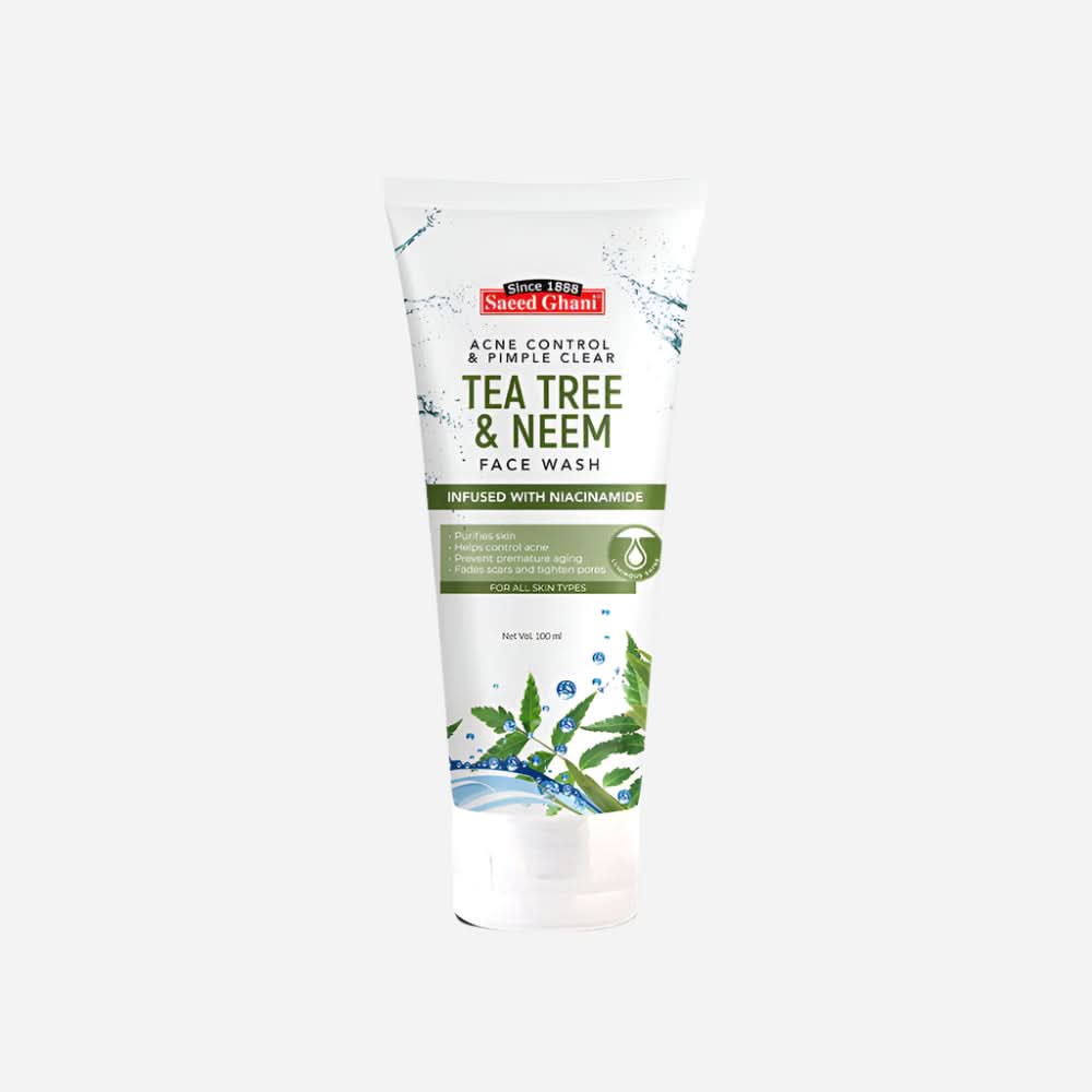 Saeed Ghani Tea Tree & Neem Face Wash 100ml, Face Washes, Chase Value, Chase Value