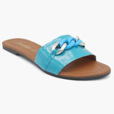 Women's Slipper - Cyan, Women Slippers, Chase Value, Chase Value