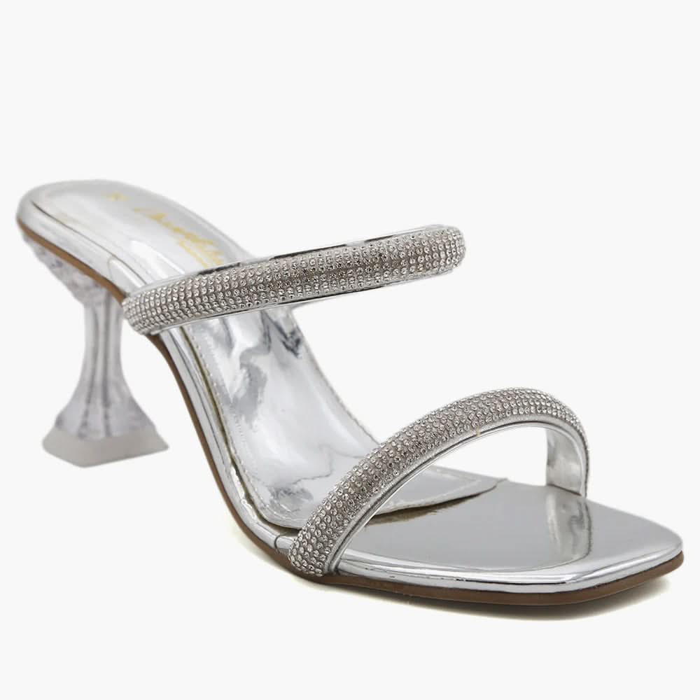 Women's Heel Sandal - Silver, Women Heels, Chase Value, Chase Value