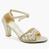 Women's Heel Sandal - Golden, Women Heels, Chase Value, Chase Value