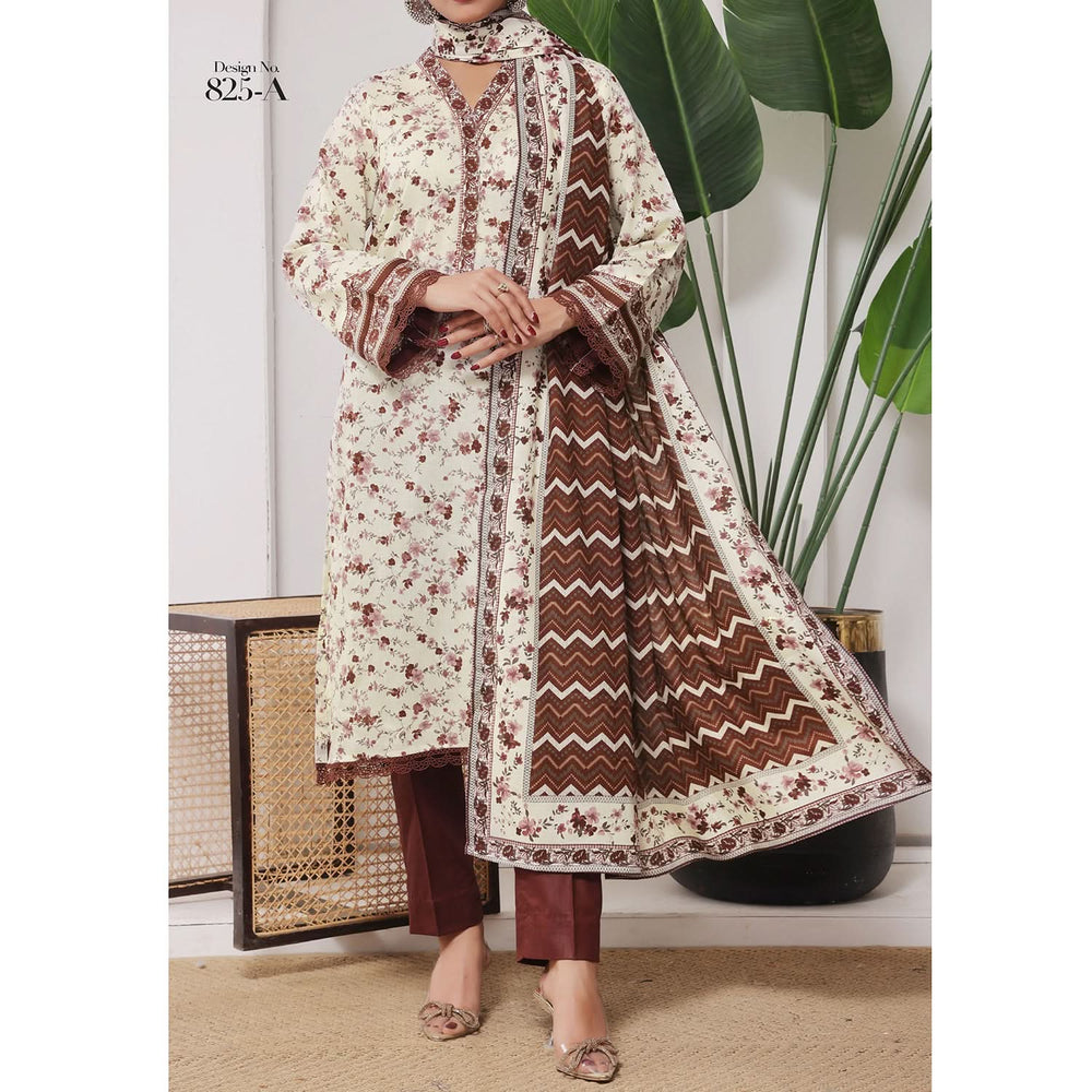DAMAN By Vs Textile Lawn Printed Unstitched 3Pcs Suit -825-A, Women, 3Pcs Shalwar Suit, Chase Value, Chase Value