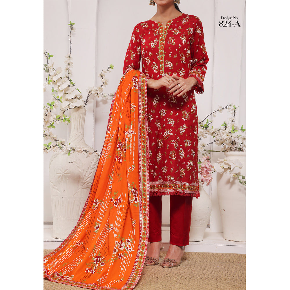 DAMAN By Vs Textile Lawn Printed Unstitched 3Pcs Suit -824-A, Women, 3Pcs Shalwar Suit, Chase Value, Chase Value