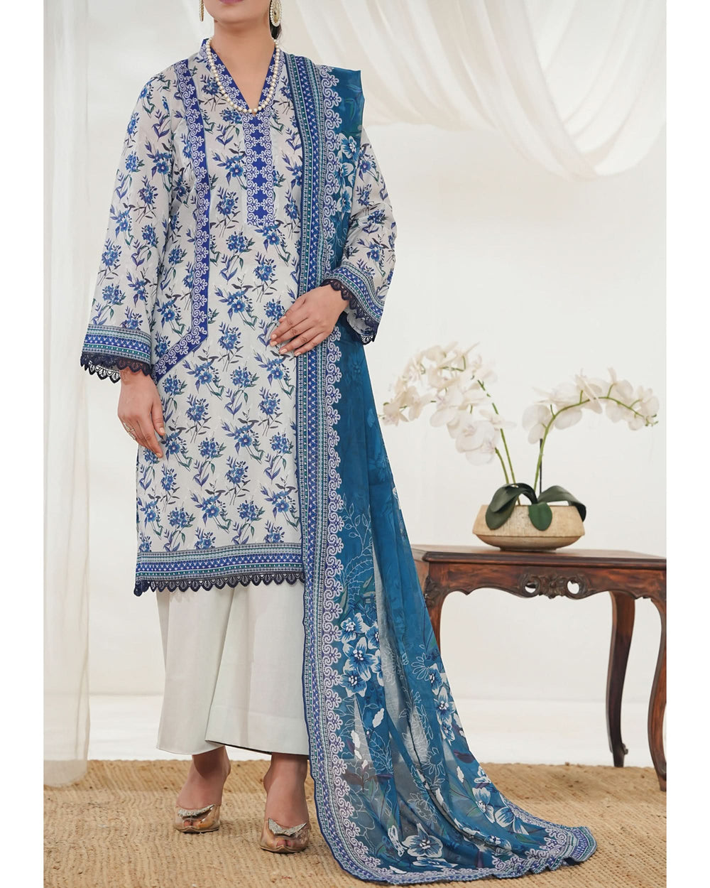MISRI Lawn Printed 3-Piece Suit By VS Textile V-2, Women, 3Pcs Shalwar Suit, Chase Value, Chase Value
