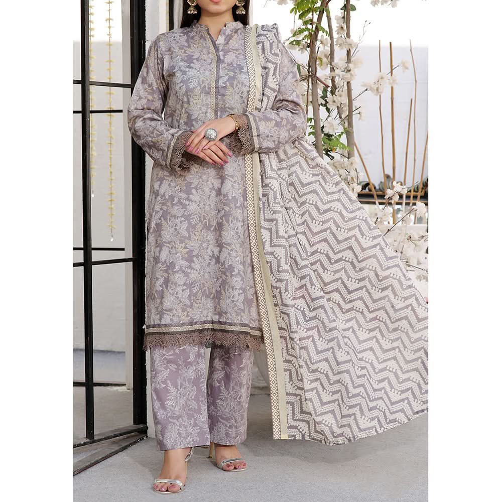 Vs Signature Printed Lawn Unstitched Suit 3Pcs - 343, Women, 3Pcs Shalwar Suit, VS Textile, Chase Value