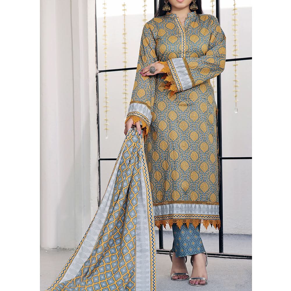 Vs Signature Printed Lawn Unstitched Suit 3Pcs - 345, Women, 3Pcs Shalwar Suit, VS Textile, Chase Value