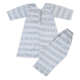 Girls Cotton 2Pcs Shalwar Suit - White & Blue, Girls Shalwar Kameez, Chase Value, Chase Value