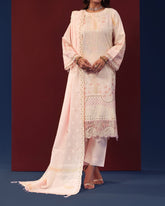 Zarineh Ronaq Viscose Luxury Jacquard Embroidered Suit - 3 Pc