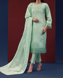 Zarineh Ronaq Viscose Luxury Jacquard Embroidered Suit - 3 Pc