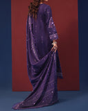 Zarineh Ronaq Viscose Luxury Jacquard Embroidered Suit - 3 Pc