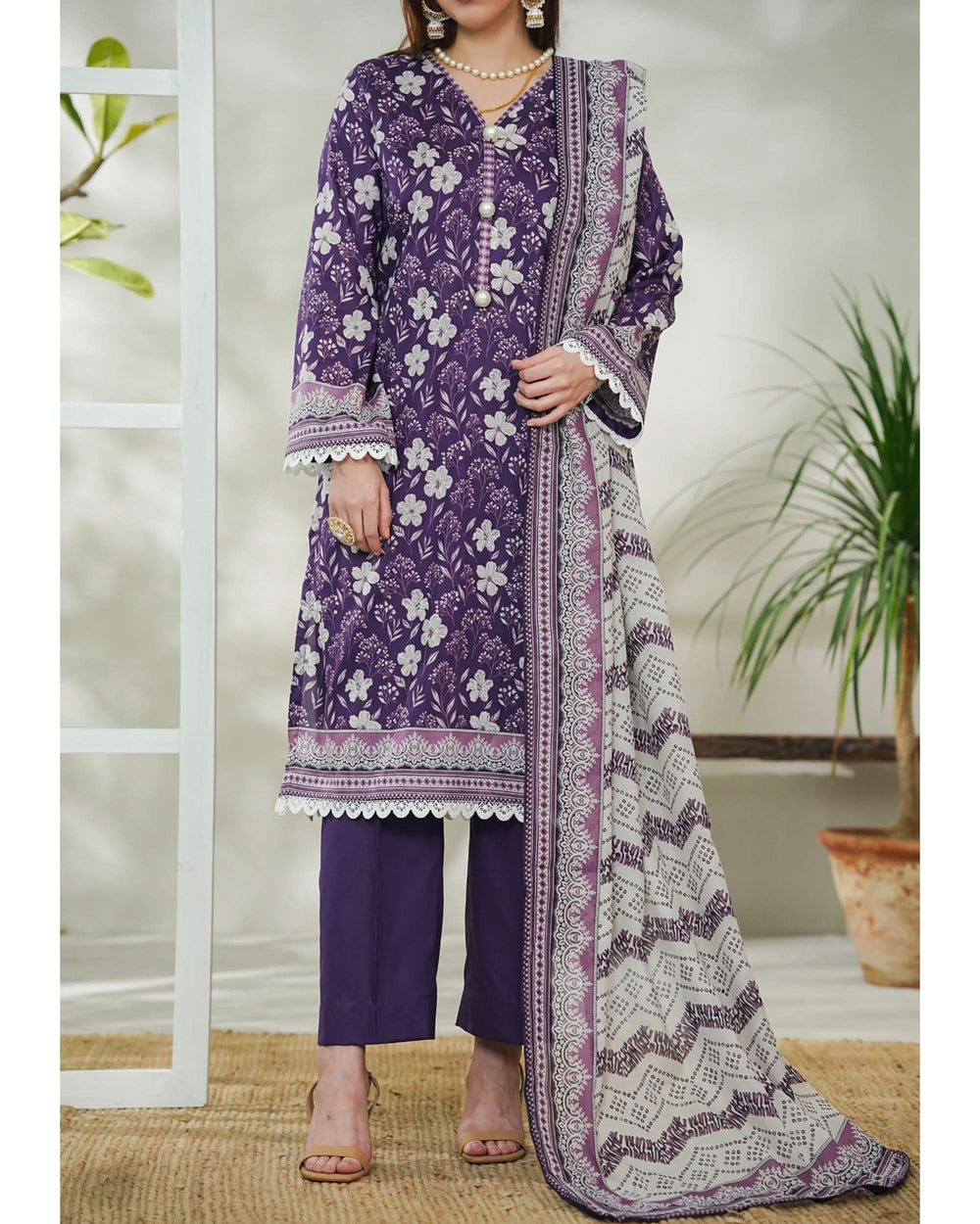 DAMAN By Vs Textile Exclusive Lawn Printed 3-PCS Unstiched Suit - 733, Women, 3Pcs Shalwar Suit, Chase Value, Chase Value