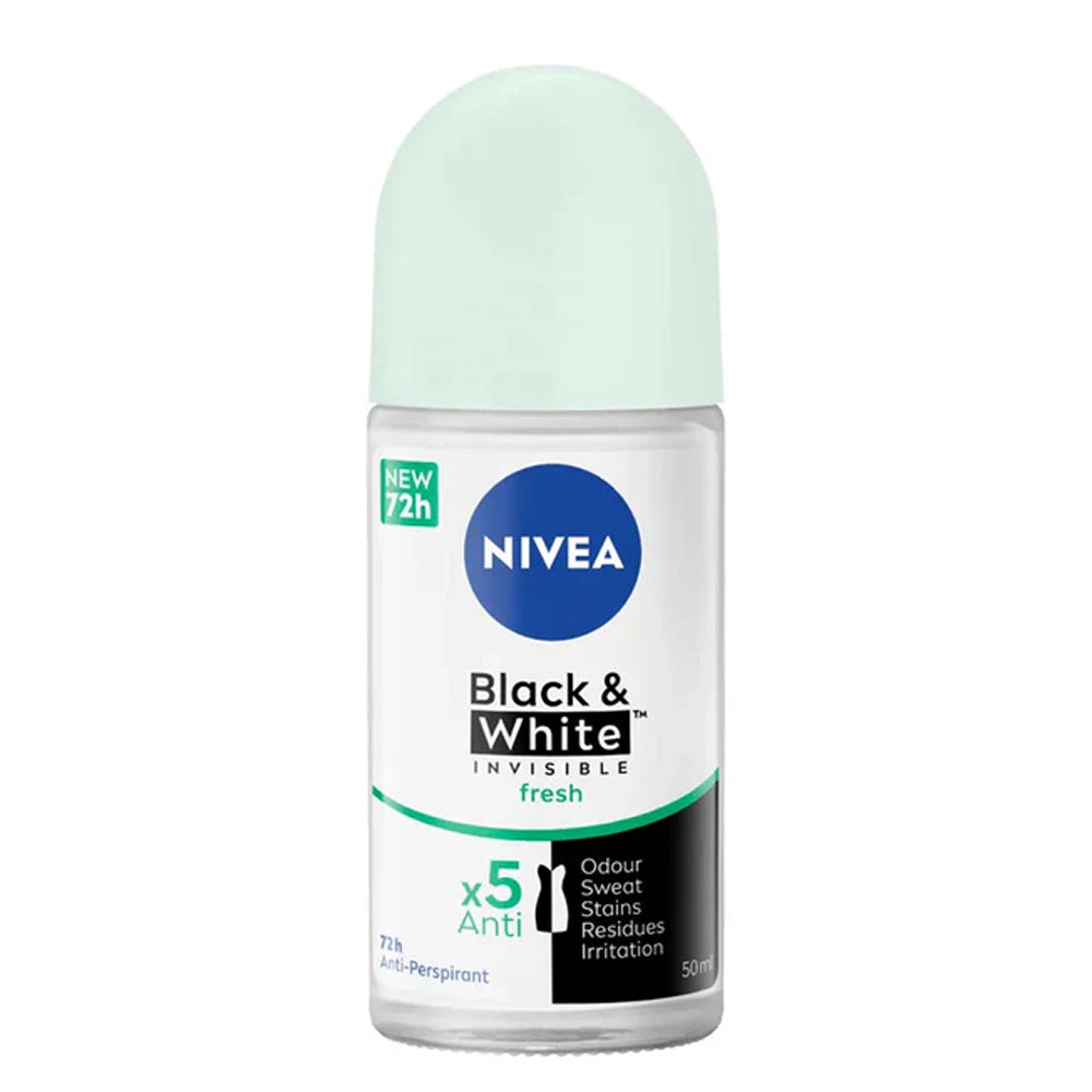Nivea Invisible Clean Black & White Clean Roll On 50ml, Body Roll On & Sticks, Nivea, Chase Value