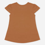 Girls Half Sleeves T-Shirt - Dark Brown, Girls T-Shirts, Chase Value, Chase Value