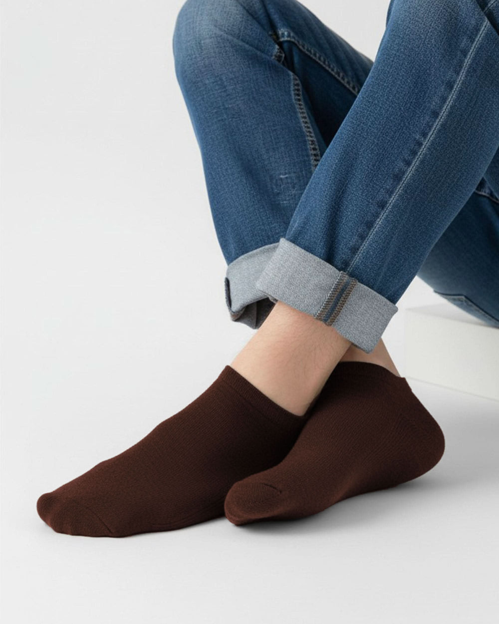 Eminent Men’s Plain Lycra Ankle Socks - Dark Brown, Men's Socks, Eminent, Chase Value