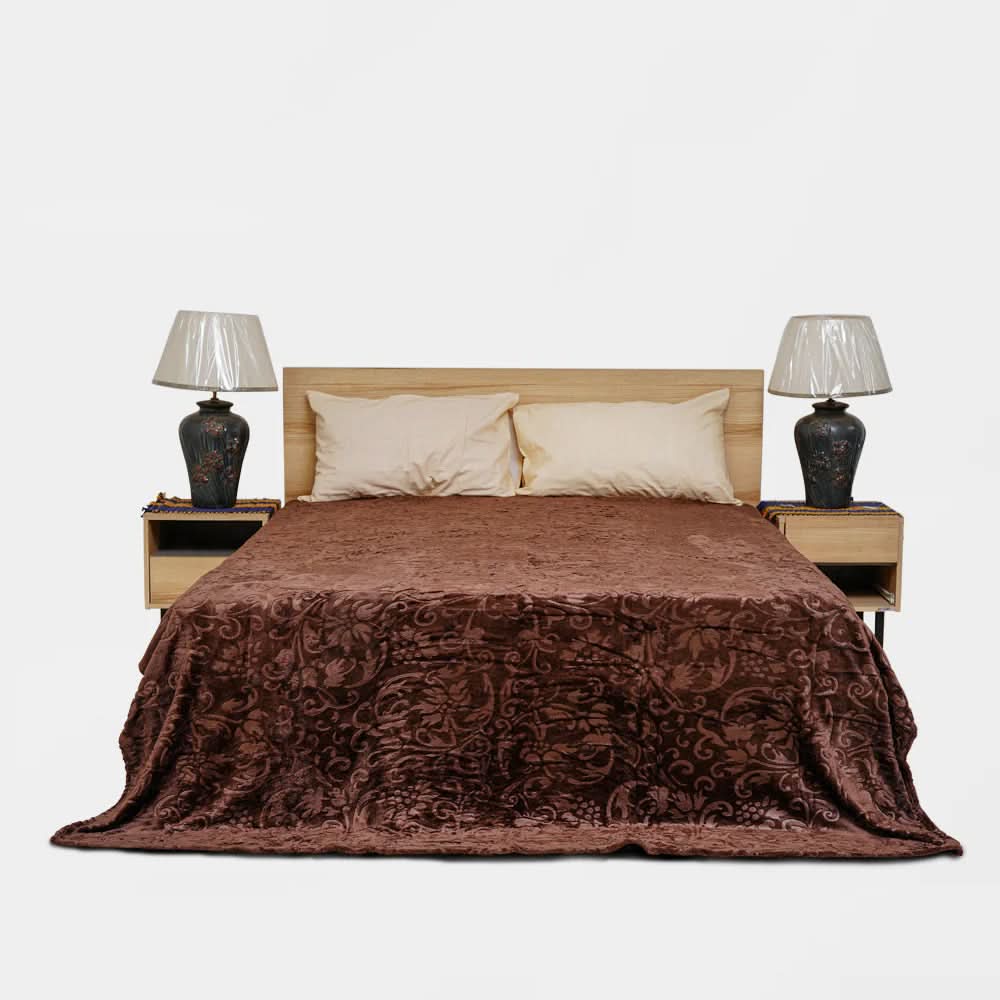 Mansion Double Bed Blanket Flannel- Coffee, Blanket, Chase Value, Chase Value