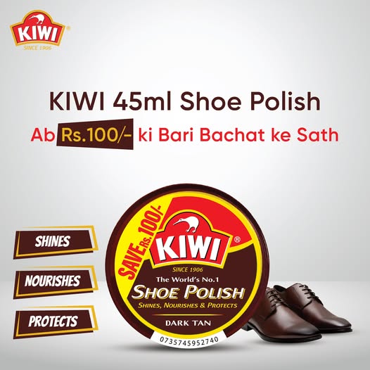 Kiwi Shoe Polish 45Ml - Dark Tan, Men's Shoe Polish, Chase Value, Chase Value