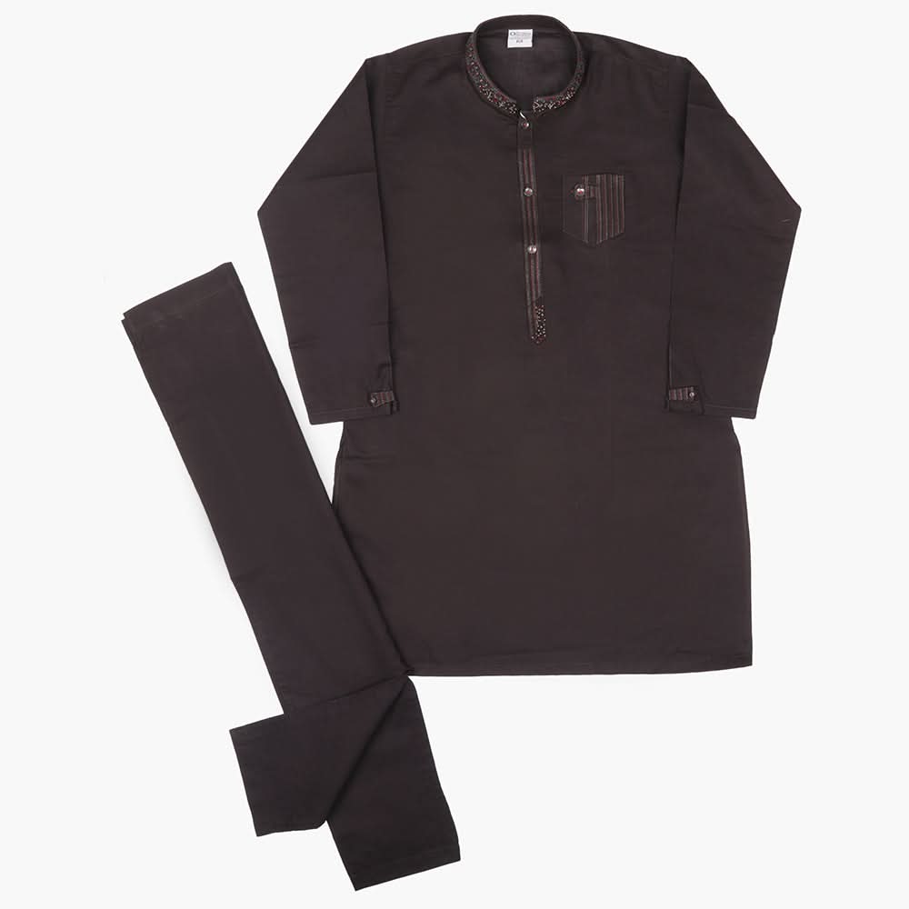 Boys Embroidered Shalwar Suit - Dark Purple, Boys Shalwar Kameez, Chase Value, Chase Value