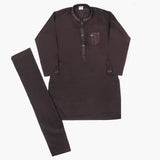 Boys Embroidered Shalwar Suit - Dark Purple, Boys Shalwar Kameez, Chase Value, Chase Value