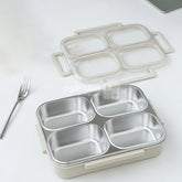 Lunch Box Stainless Steel – Four Compartments, Tiffin Boxes & Bottles, Chase Value, Chase Value