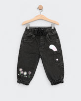 Eminent Newborn Girls Embroidered Denim Pants