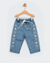 Eminent Newborn Girls Embroidered Denim Pants