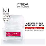 L'Oreal Paris Revitalift Crystal Gel Cream (Oil Free Face Moisturizer With Salicylic Acid), 50ml, Creams & Lotions, Loreal, Chase Value