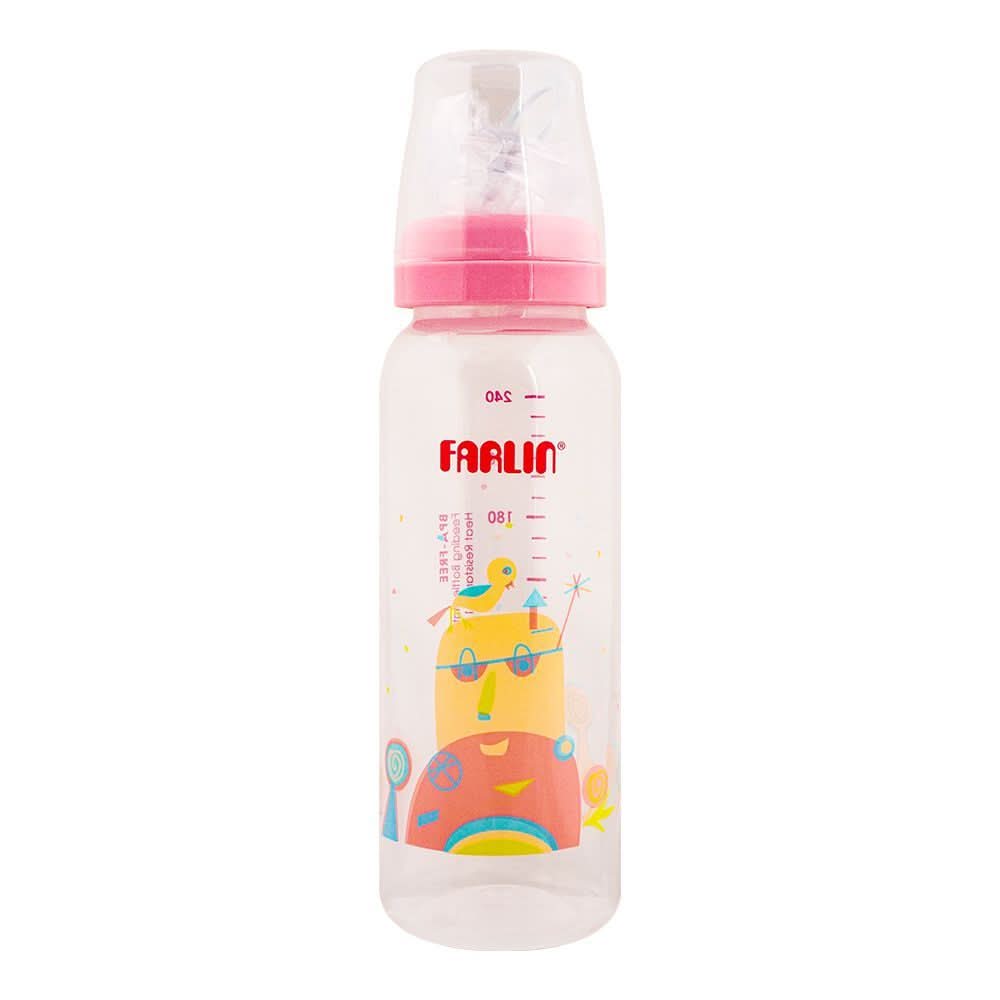 Farlin Silky PP Standard Neck, Feeding Bottle, 3m+, 240ml/8oz, Pink, AB-41017-G, Infants Accessories, Farlin, Chase Value
