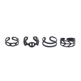 4 Pec Rings Card - Black, Girls Finger Rings, Chase Value, Chase Value