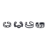 4 Pec Rings Card - Black, Girls Finger Rings, Chase Value, Chase Value