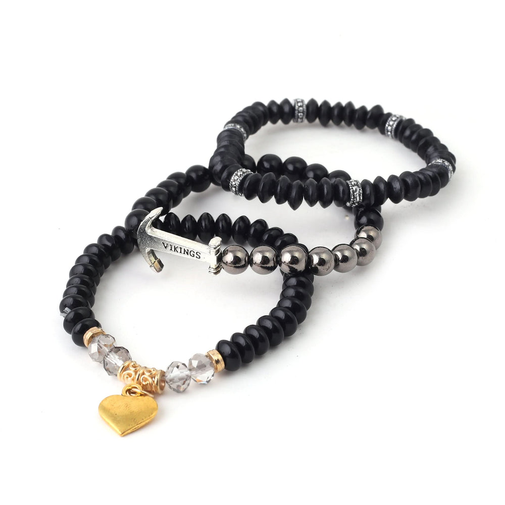 Men's Mix Beads Breclets - Black, Men's Jewellery, Chase Value, Chase Value