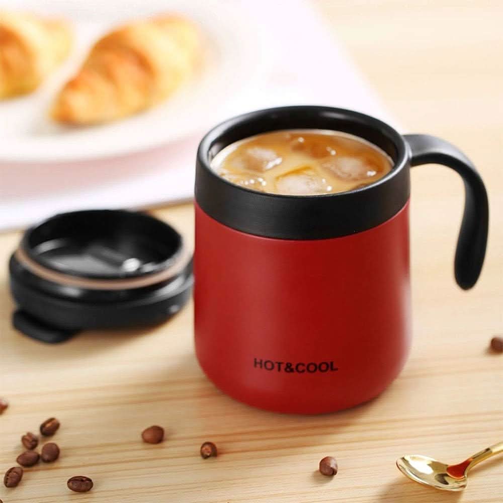 Stainless Steel Coffee Vaccum Mug 350 ML - Red, Thermos & Mug, Chase Value, Chase Value