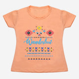 Girls Half Sleeves T-Shirt - Peach, Girls T-Shirts, Chase Value, Chase Value