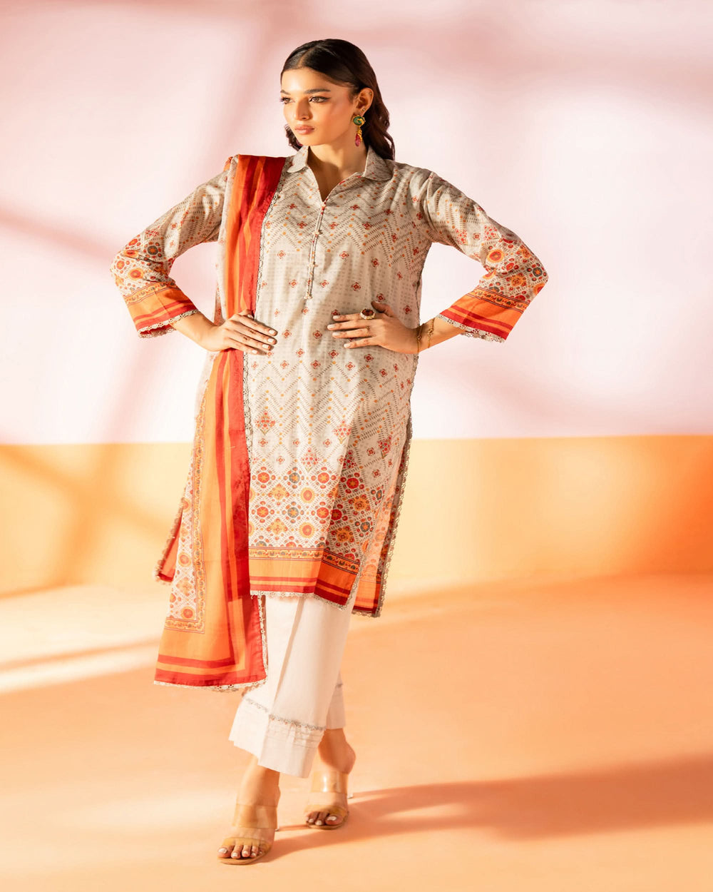 Salina Women’s 3PC Printed Suit-4, Women, 3Pcs Shalwar Suit, Chase Value, Chase Value