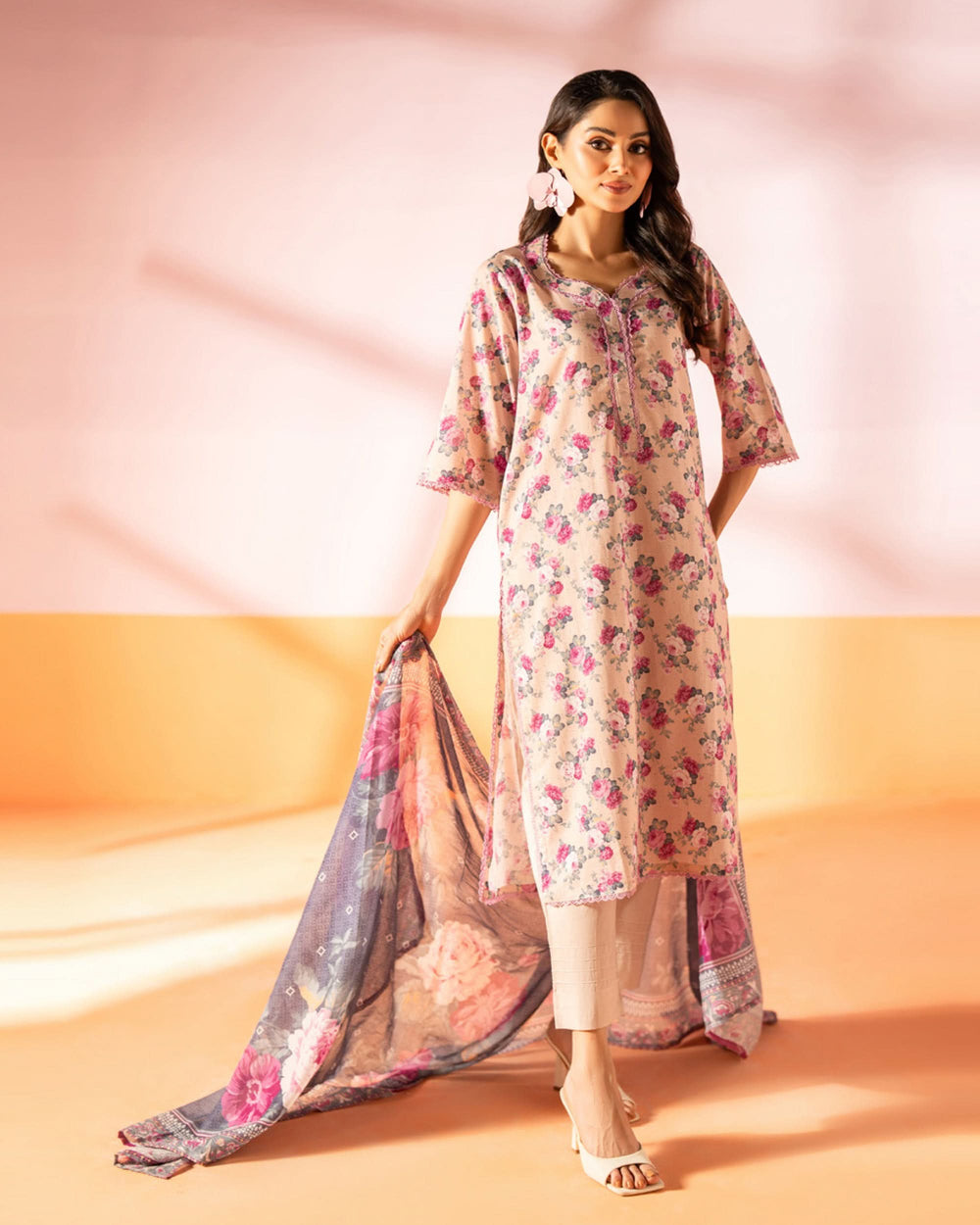 Salina Women’s 3PC Printed Suit-3, Women, 3Pcs Shalwar Suit, Chase Value, Chase Value